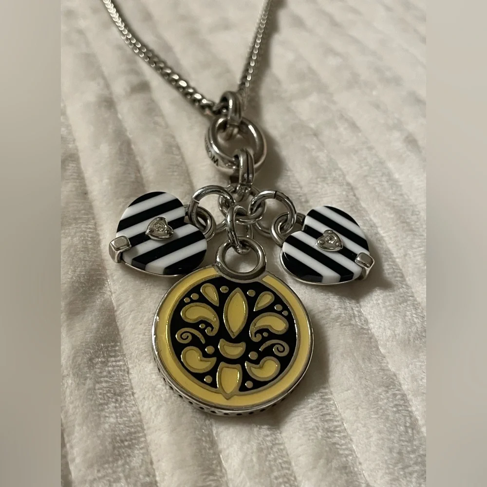 Brighton Silver Necklace with Black, White and Yellow Charms - Picture 3 of 7